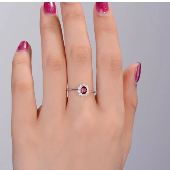 Vintage Oval Cut Ruby 925 Silver Filled Jewelry - Picture 5 of 7